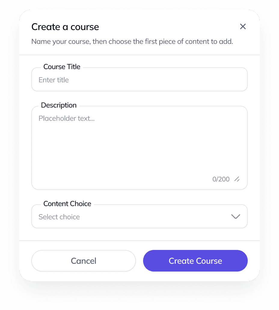 OmniXtra course creation form